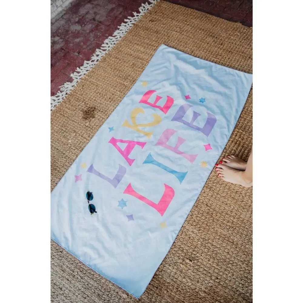 Lake Life Multicolored Microfiber Towel